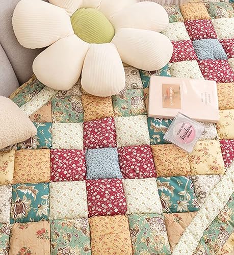 Miniatura 6 de vctops Funda acolchada de algodón bohemio con retazos para sofá, funda de sofá modular con volantes para sala de estar, antideslizante, suave, cojín