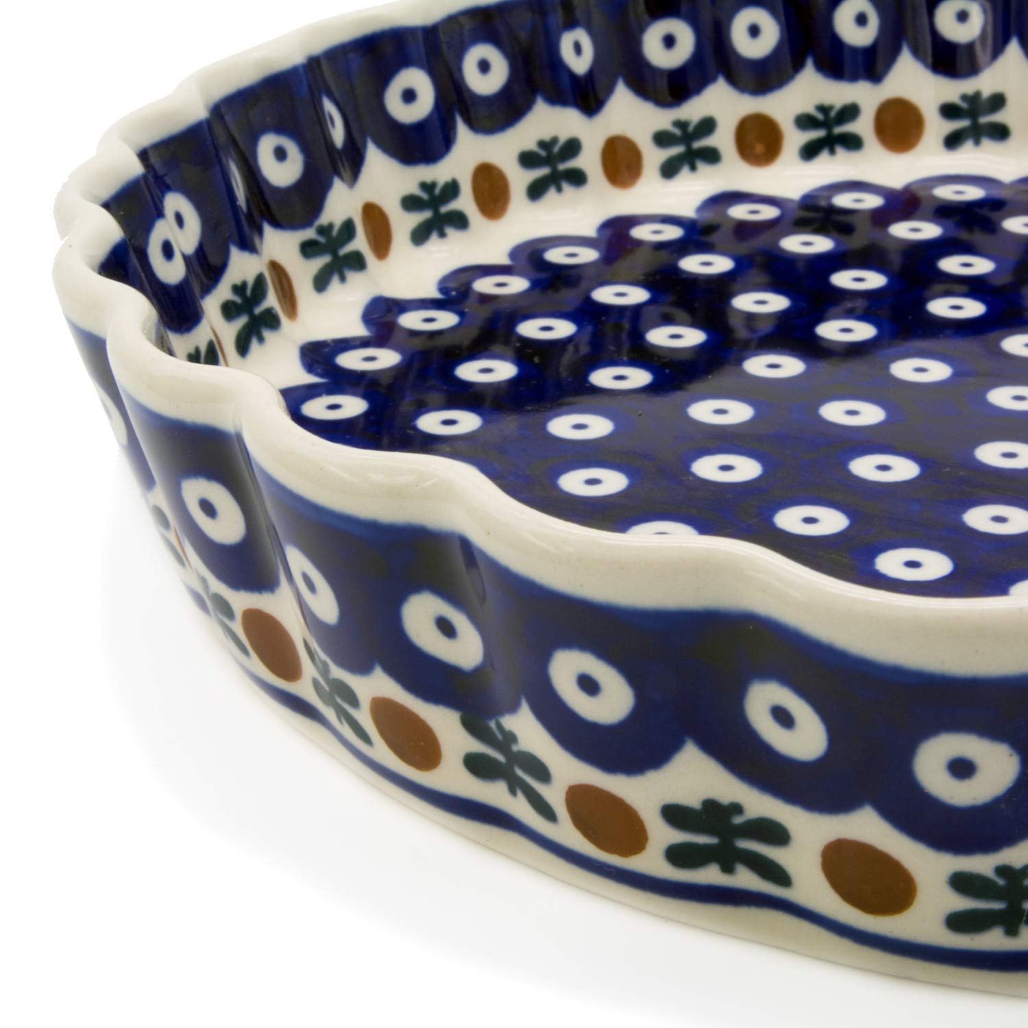 Bunzlauer keramik Tarte- oder Quicheform 26,5 cm (Dekor Kranz)