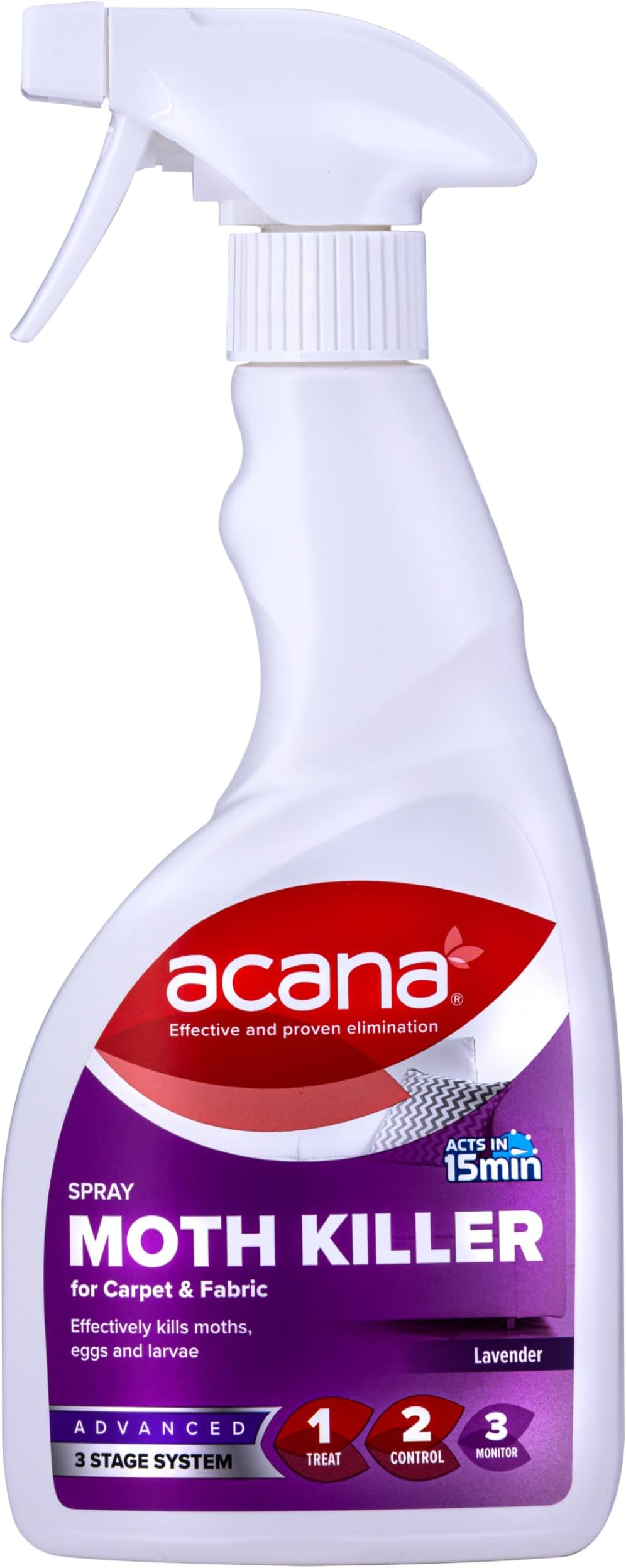 Acana Carpet & Fabric Freshener 500 Millilitre - Moth Killer Spray - Lavender Fragrance - for Carpets, Rugs & Curtains - Non-Staining (Packaging May Vary)