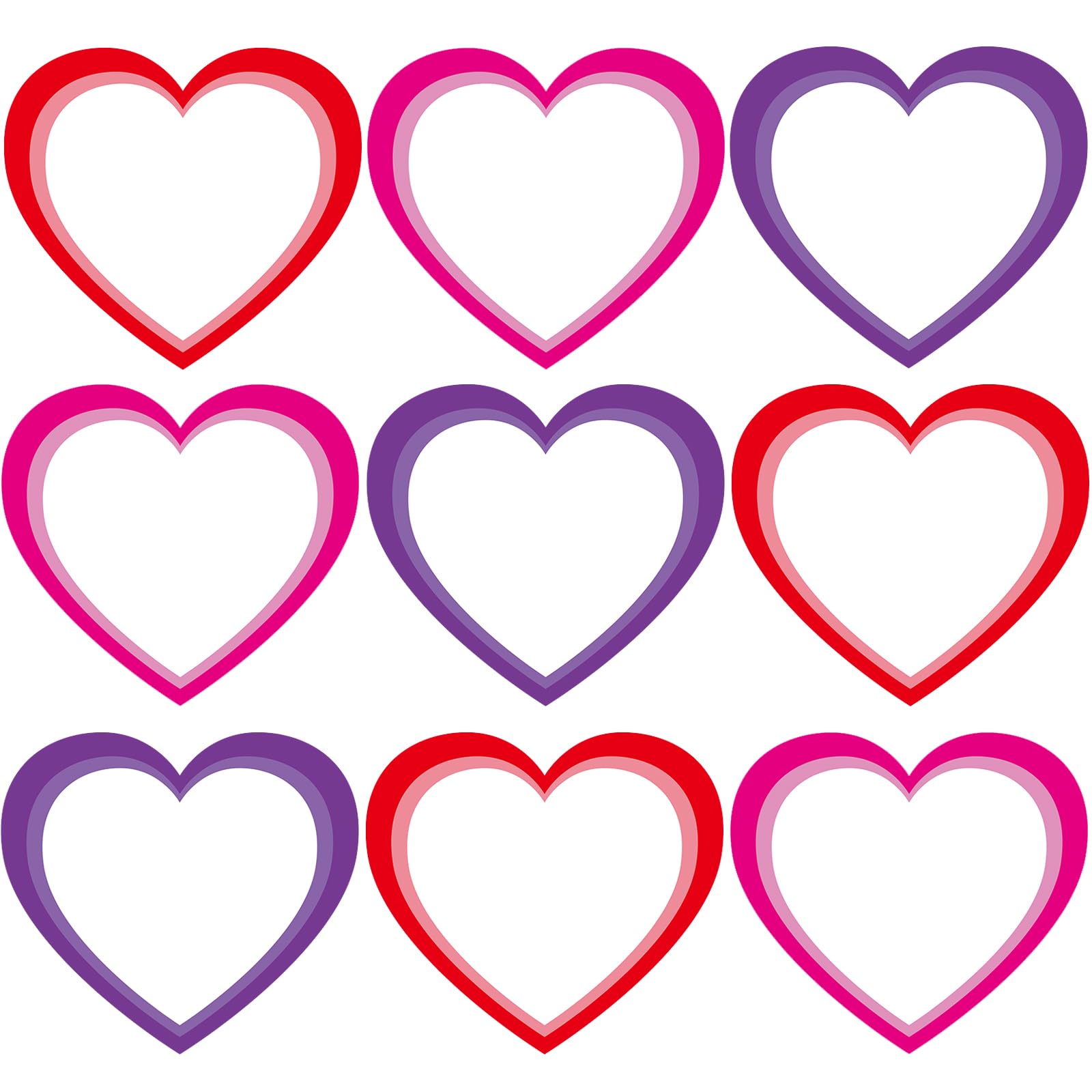 Vuzvuv 48Pcs 6In Blank Heart Paper Cutouts with 100Pcs Glue Points for Wall Bulletin Board Decorations, Heart Cut Out for Classroom, DIY Crafts &amp; Party Banners