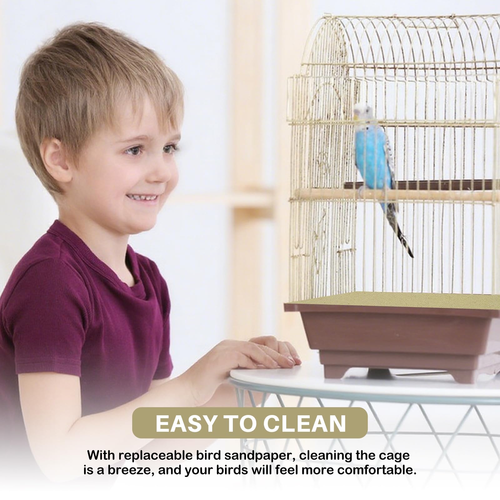 40 Stück Kiespapier für Vogelkäfig, 43 x 28 cm Sandblätter für Vogelkäfige Vogelkäfig-Kies Einfach zu Reinigendes Sandpapier Kalziumpapier für Papageien Sittiche Nymphensittiche Wildvögel