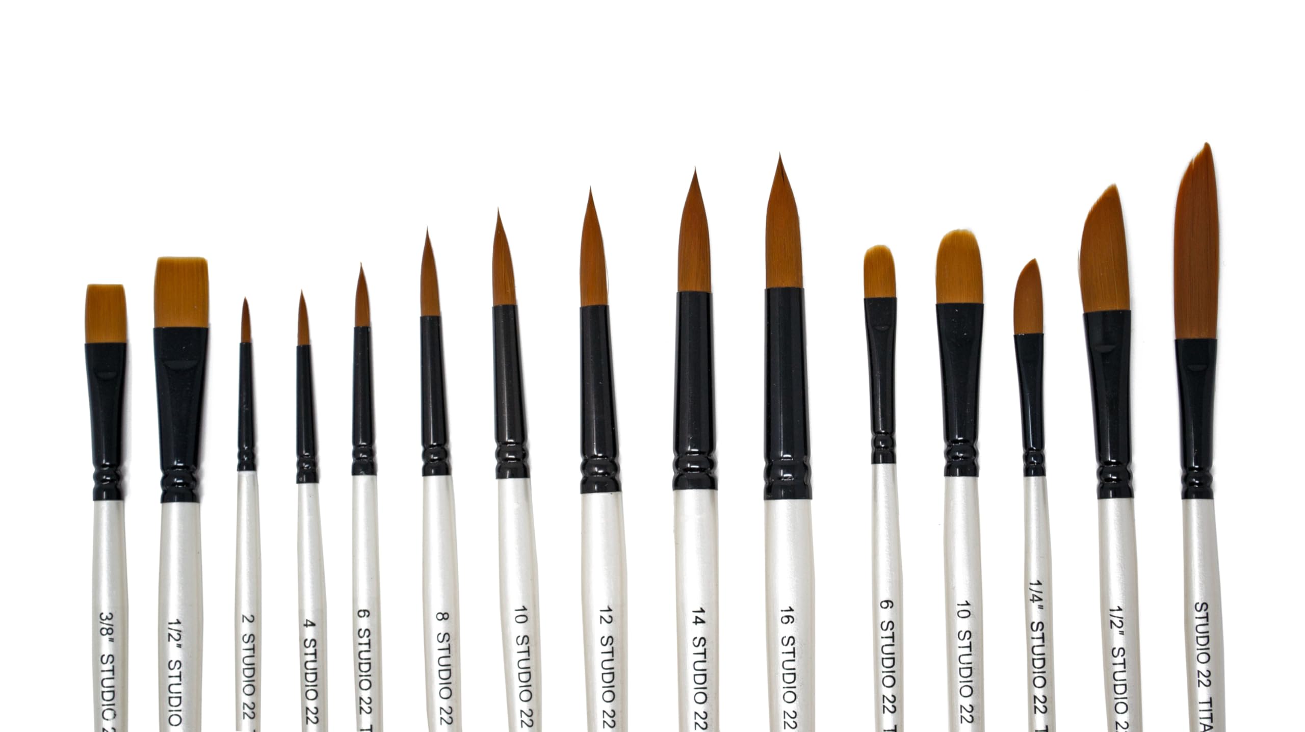 Studio 22 Titanium Series Lot de 15 pinceaux aquarelle