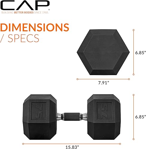 Miniatura 386 de CAP Barbell - Mancuerna recubierta Varias opciones de pares y conjuntos