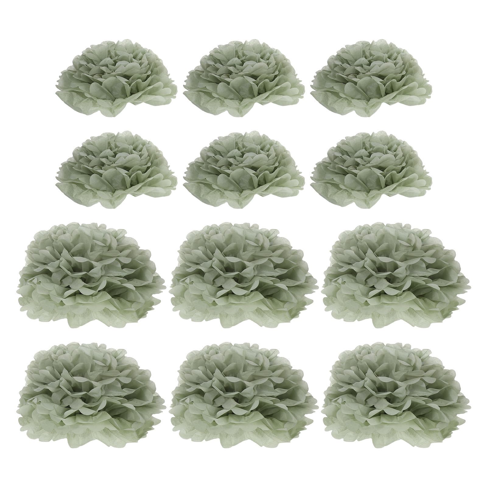Pompones de papel verde claro para ambientar un baby shower rústico y celebraciones infantiles
