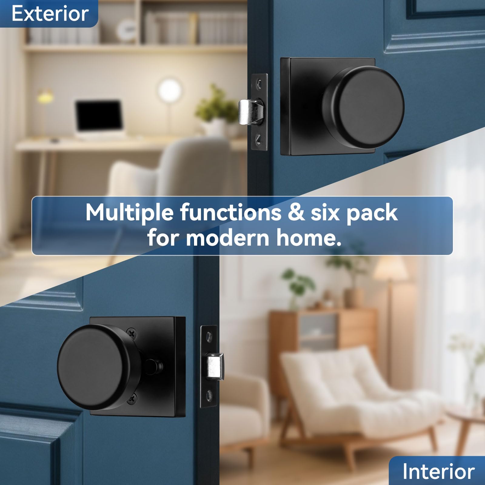 Black Door Knobs - Modern & Vintage Style -2