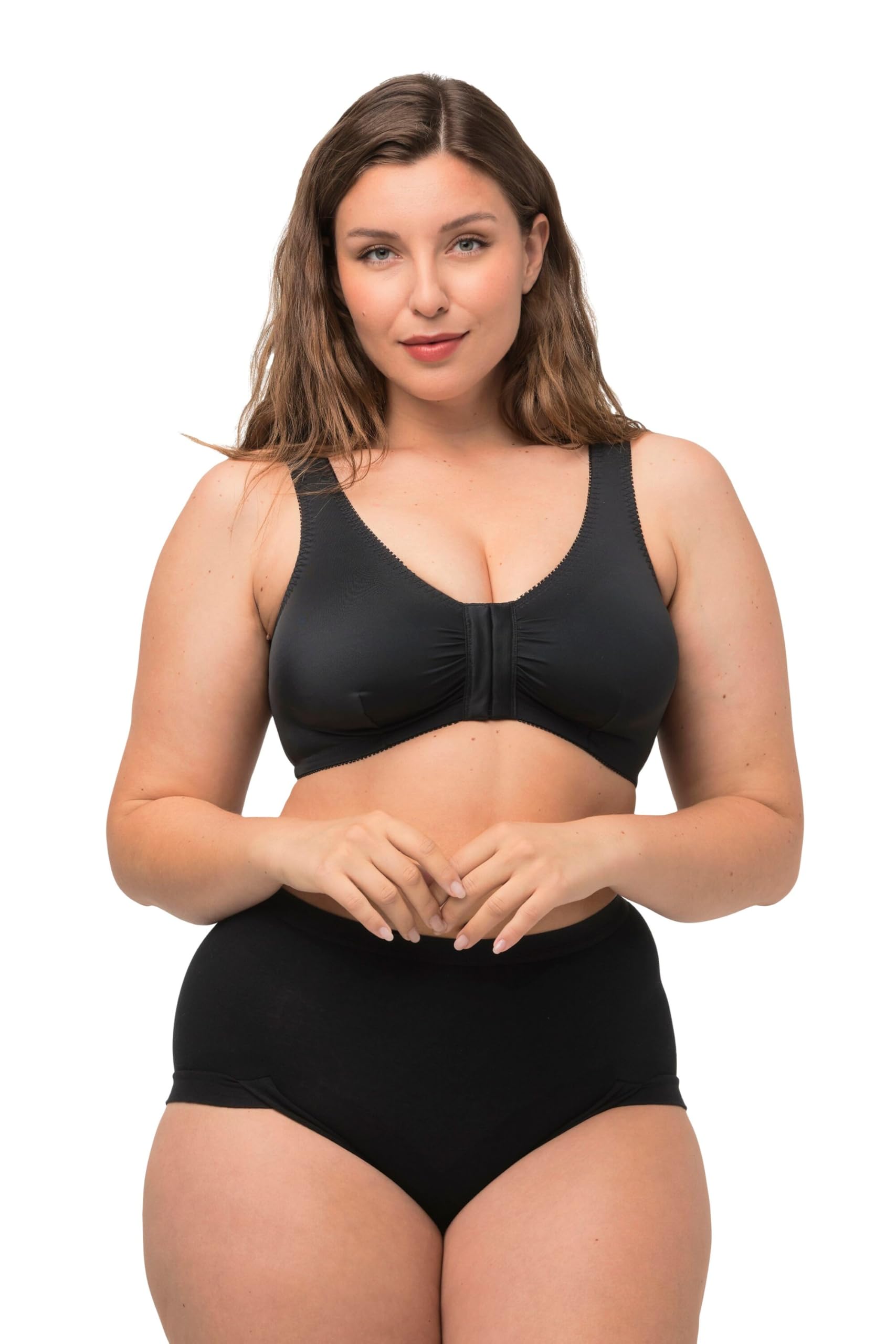 Ulla Popken Large Sizes Women's Bra Bustier, Black, 50D