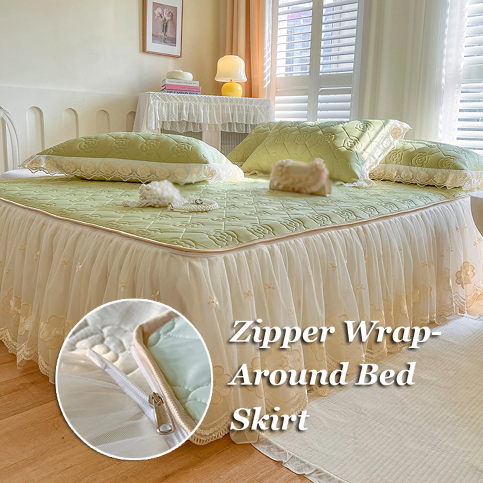 Amazon.com: Summer Ice Silk Soft Mat Zipper Bed Skirt - 2024 