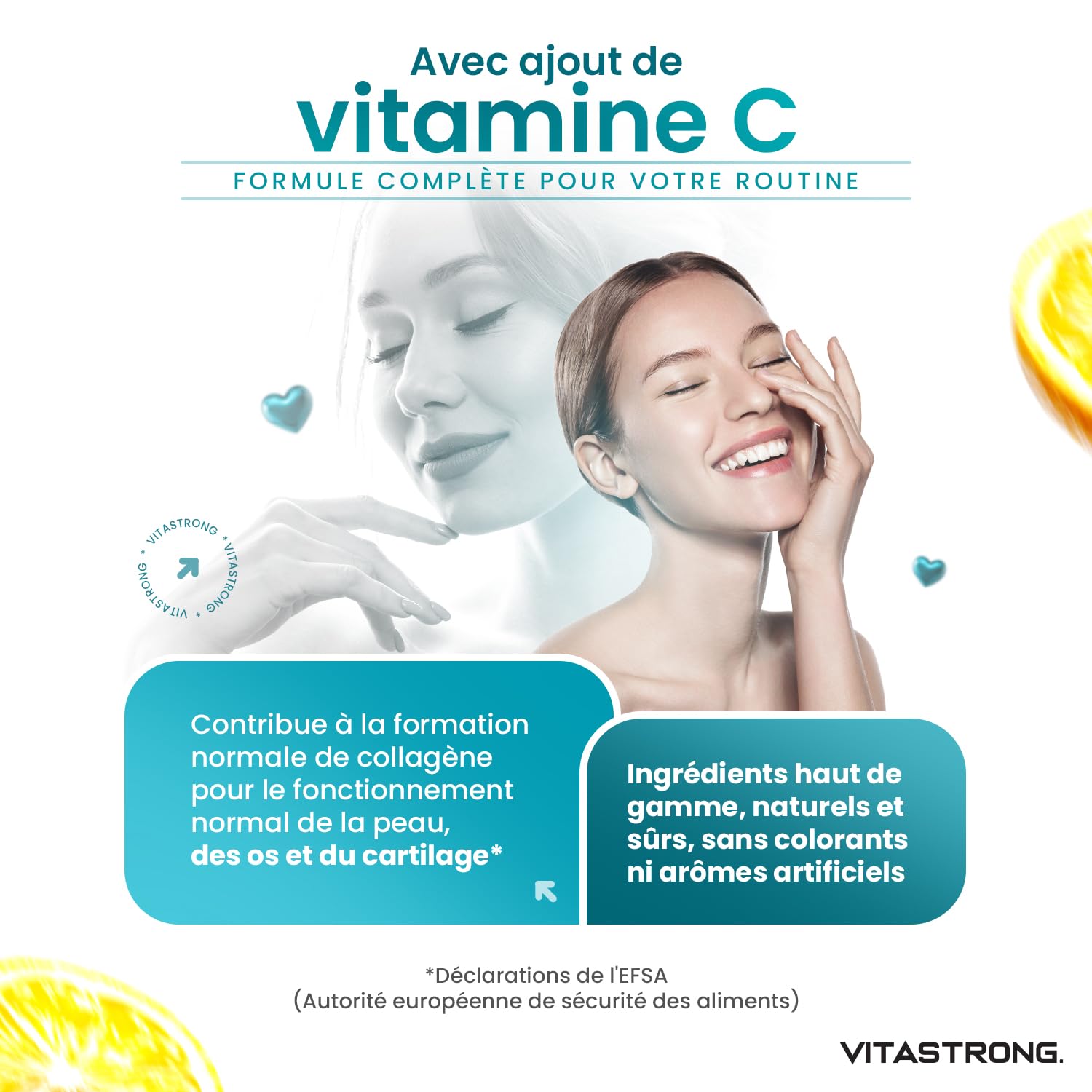 Collagene Marin, Acide Hyaluronique, Vitamine C, 180 Comprimés, Collagène Hydrolysé de Type 1&2 Collyss Cartidyss, Supplément de Collagene Marin Acide Hyaluronique avec Vitamin C, Qualité Vitastrong