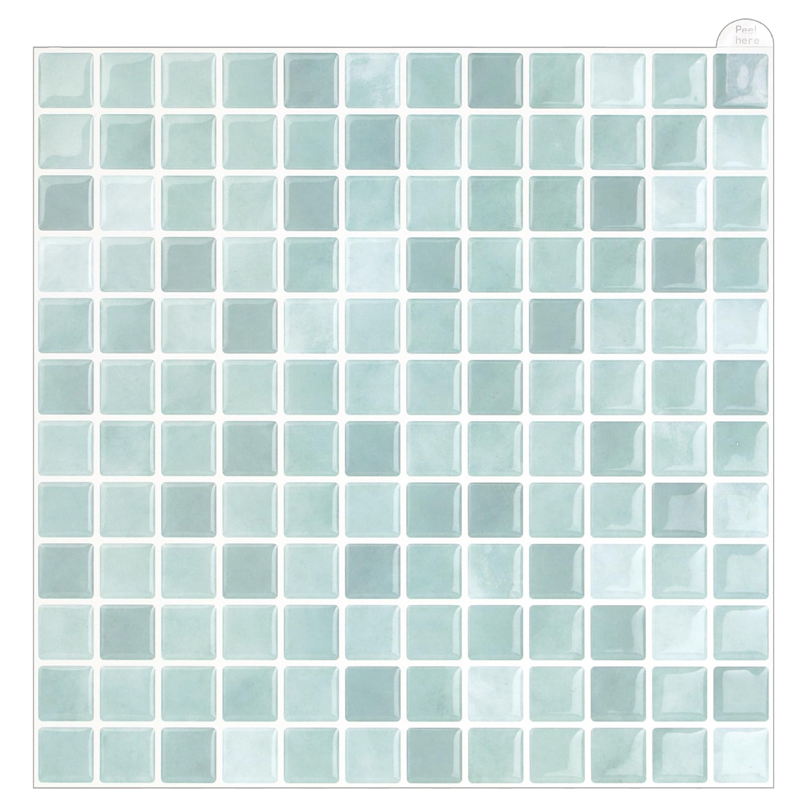 WoStick 3D Mosaic Tiles Self Adhesive Tiles 10 Sheets, Vinyl Kitchen Backsplashes Wall Tiles Moroccan Mosaic Stick on Tile for Kitchen Bathroom 25.4x25.4cm