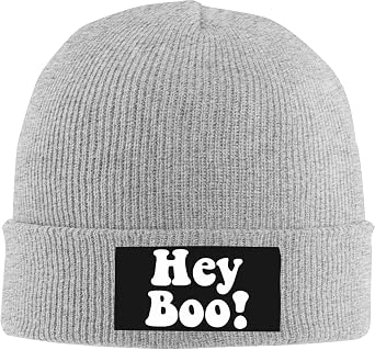 Hey Boo Beanie Hat Funny Warm Winter Knit Skull Cap Men Women