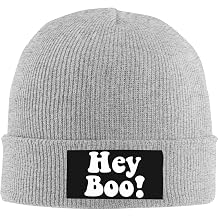 Hey Boo Beanie Hat Funny Warm Winter Knit Skull Cap Men Women