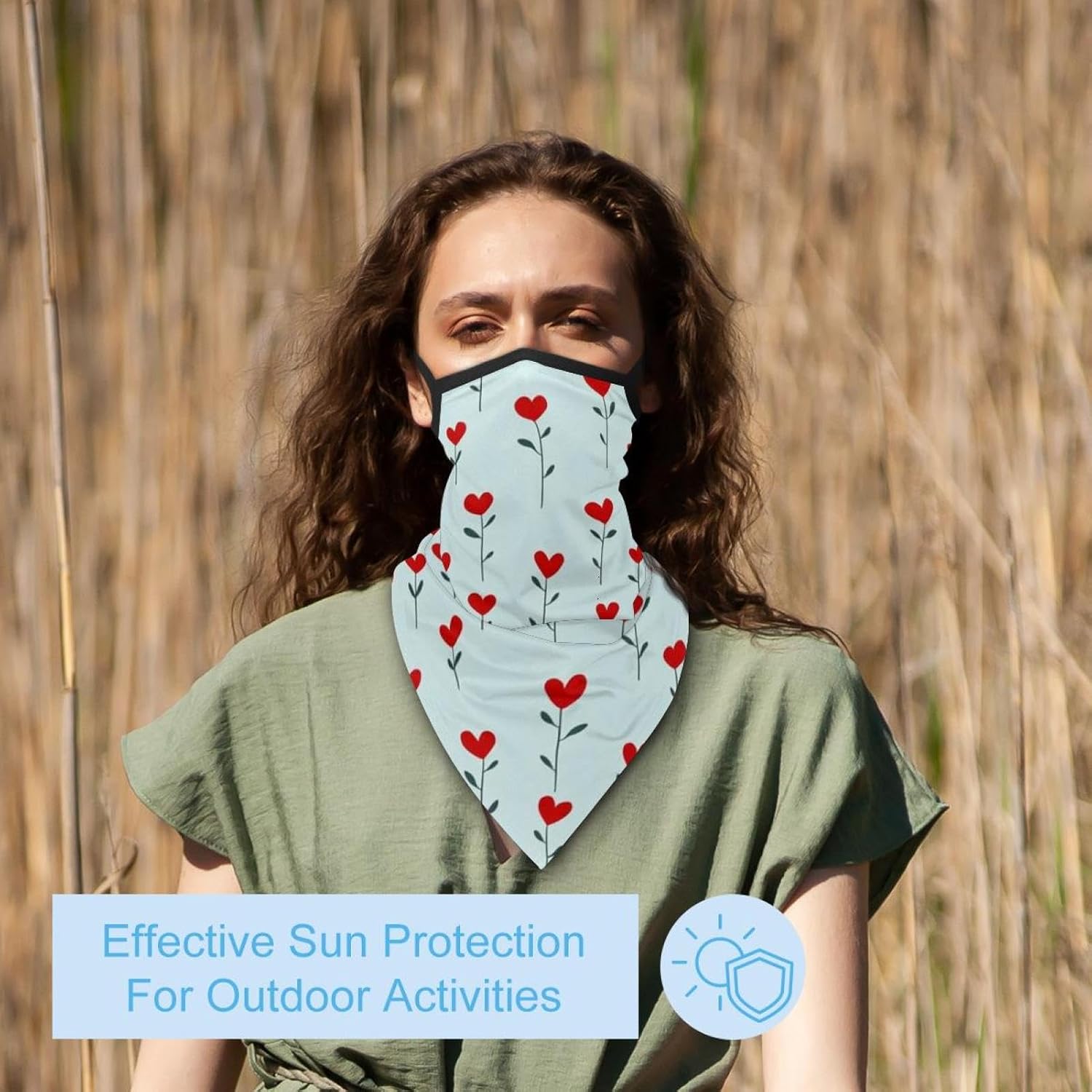 4 Pieces Hearts UV Protector Scarf, Summer Cooling Neck Gaiter for Men/Women