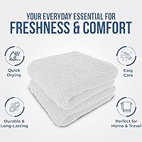 Vista 122 de DAN RIVER Juego de 4 toallas de baño, 27 x 54 pulgadas, 100% algodón, más grandes y ligeras, de secado rápido, súper suaves y absorbentes, toallas