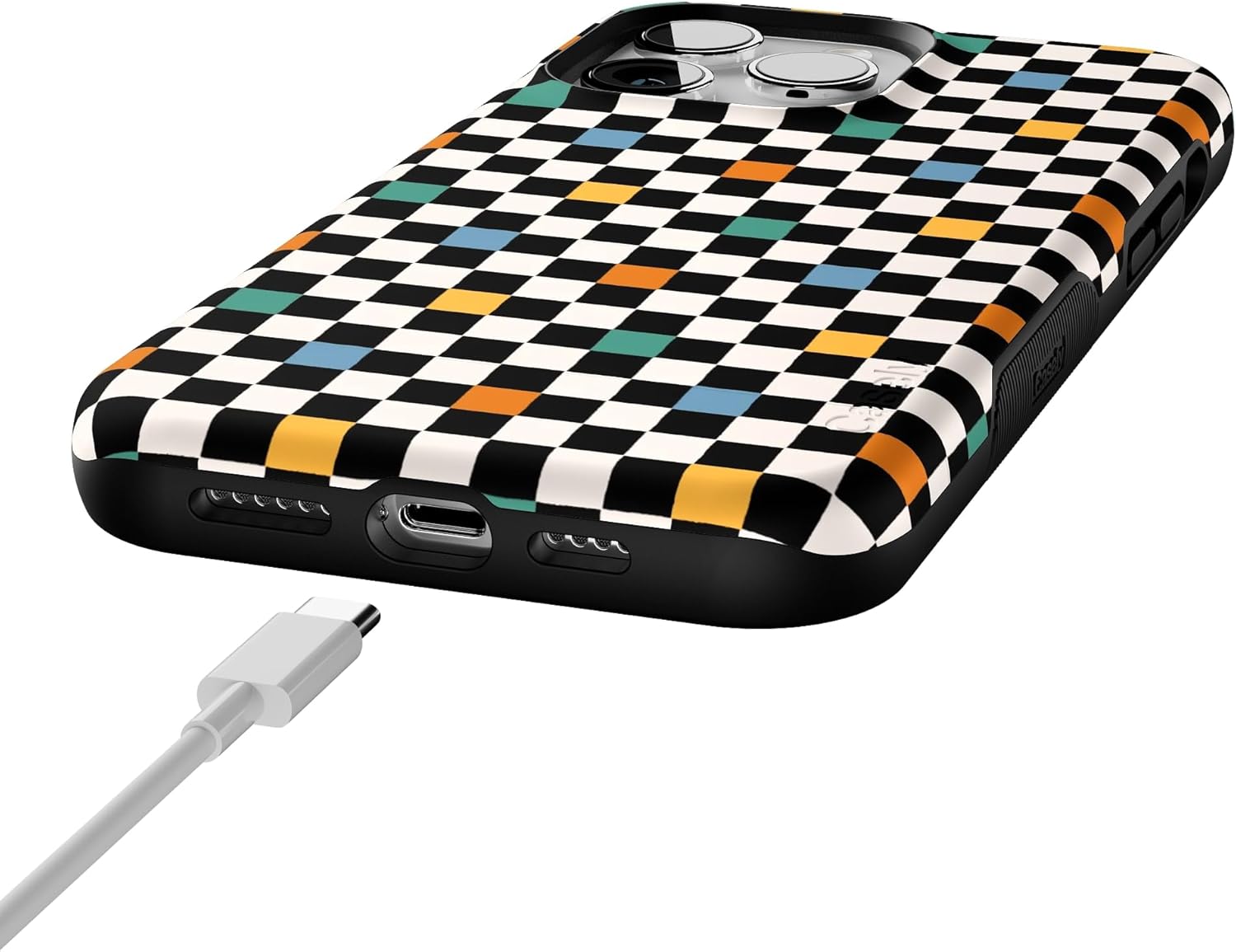 Casely iPhone 14 Pro Max Case | Old Skool | Retro Checkerboard | Bold Protective Design | Compatible with MagSafe
