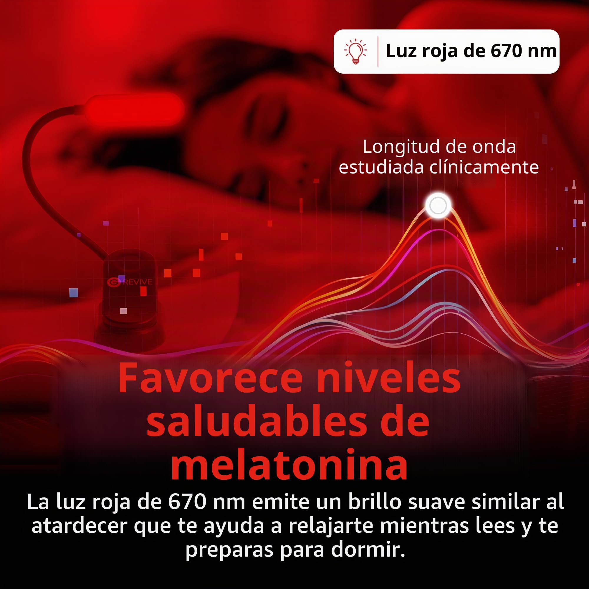 Gamma Revive - Lámpara de lectura (670 nm), color rojo