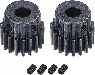 uxcell 1Mod 18T Pinion Gear 5mm Bore Hardened Steel Motor Rack Spur Gear with Step for RC Car Truck Buggy Gear Drive, 2 Set