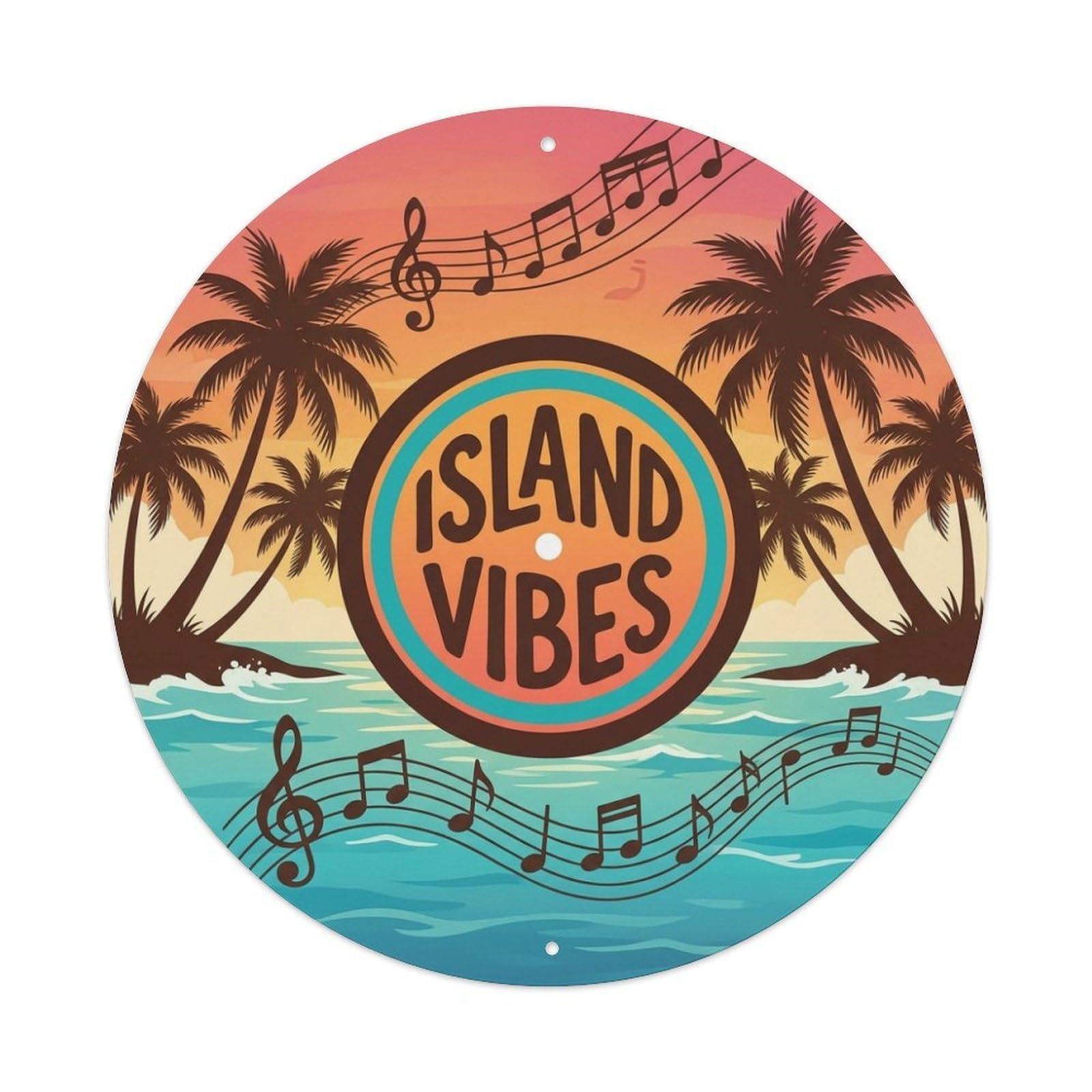 Reggae Music Cover Island Sunset Vinyl Records Metal Tin Sign