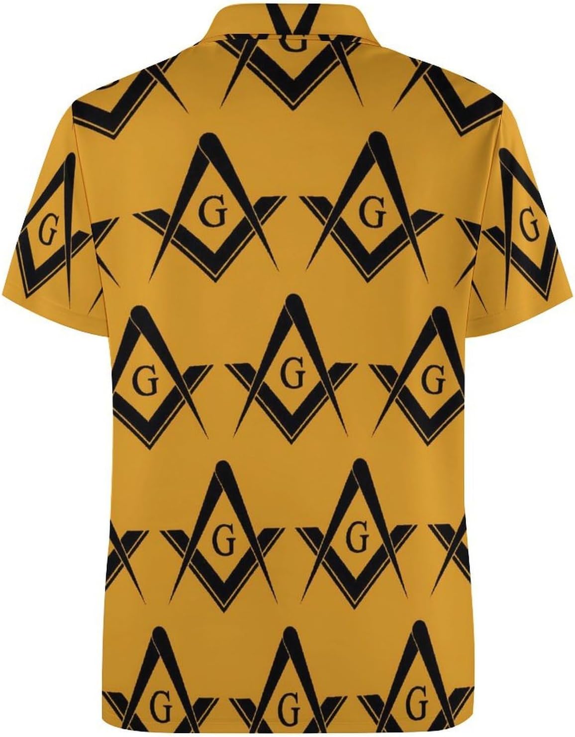 Freemasonry Freeman Pattern Men's Polo Golf Shirts Collared T-Shirt | short sleeve,three button,quick dry,machine washable,summer tee top
