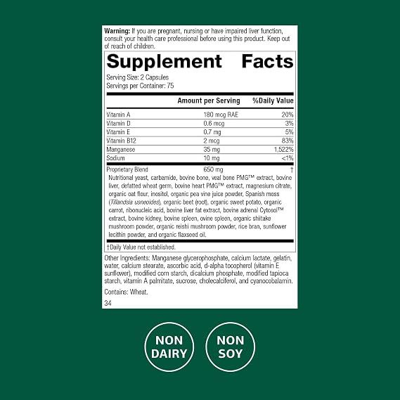 Standard Process Ligaplex II - Joint & Bone Support - Manganese Supplement with Vitamin B12, A & D - Skeletal System & Joint Support Supplement - 150 Capsules