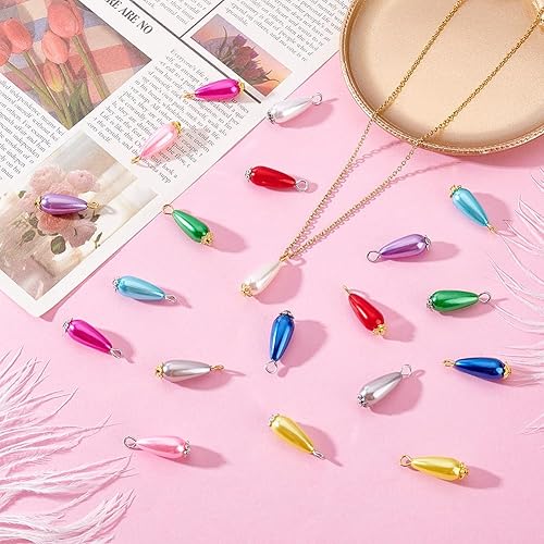 Miniatura 3 de Colgantes de perlas colgantes de perlas colgantes de perlas de plástico ABS colgantes de perlas de imitación para hacer collares, accesorios de