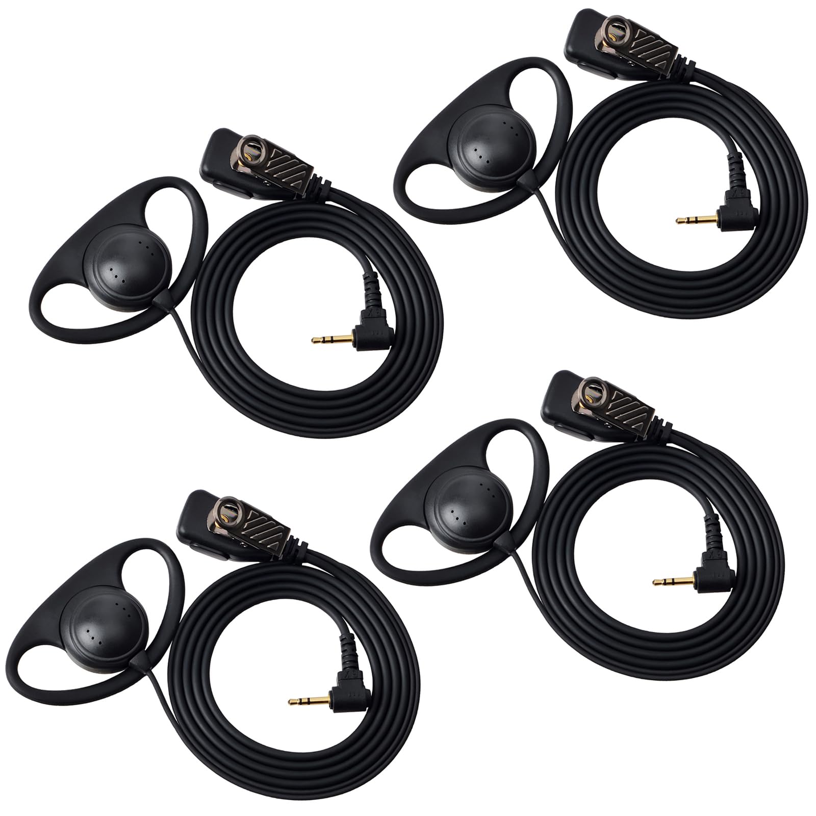 HYS Auriculares para Walkie Talkie 1 Pin con Micrófono PTT Auricular Compatible con Motorola TLKR Talkabout T62, T80, XT180, T82 Extreme 2 Way Radio (4 Pcs)