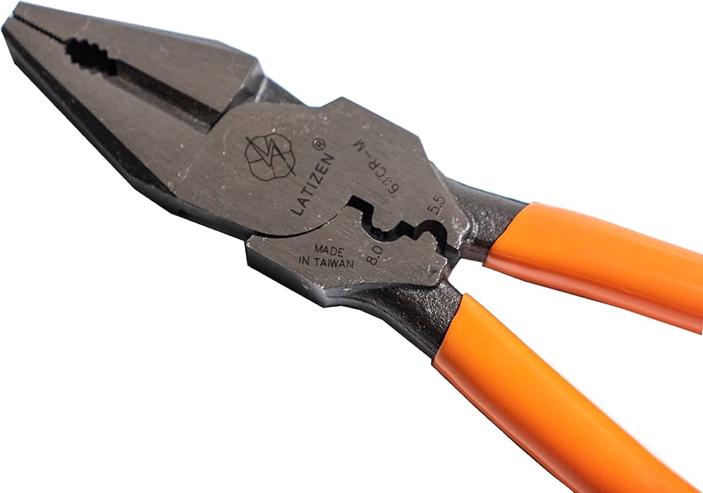 Latizen 9-Inch Hi-Leverage Combination Pliers With Crimping Of