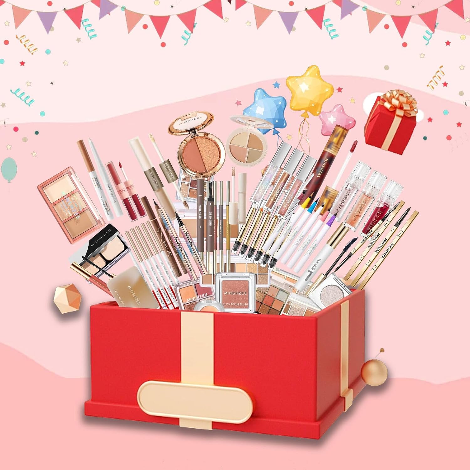 2026 Cosmetic Set, Lip Gloss, Eyeliner, Eye Shadow, Mascara, Full Beauty Makeup Set, High Color, Waterproof, Sweatproof, Beginner, Popular Cosmetics Set Set of 15