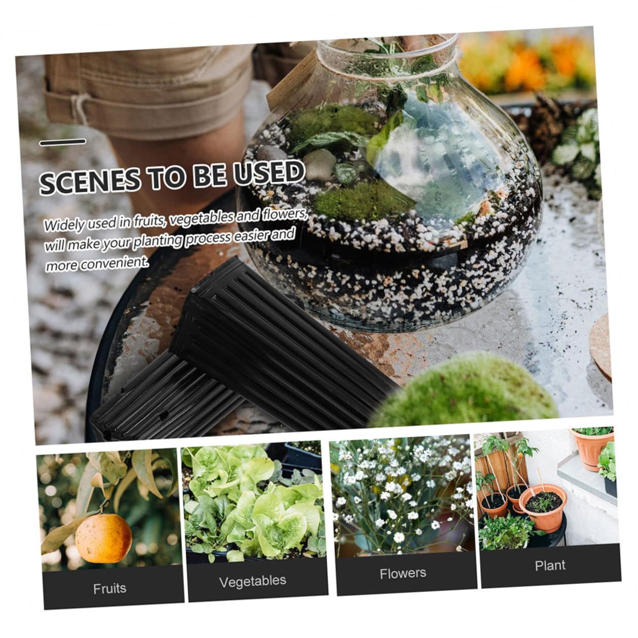 Luxshiny 60 Godets de Semis en Plastique Noir PP Épais pour Protection des Racines, Multi-usages, Pots Pépinière Profonds pour Plants et Fruits, Lot de 60 Pièces