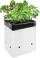 VIVOSUN 50-Pack 3 Gallon Grow Bags - Reusable Black & White Plastic Plant Pots with Drainage for Seedlings, Rooting & Vegetables