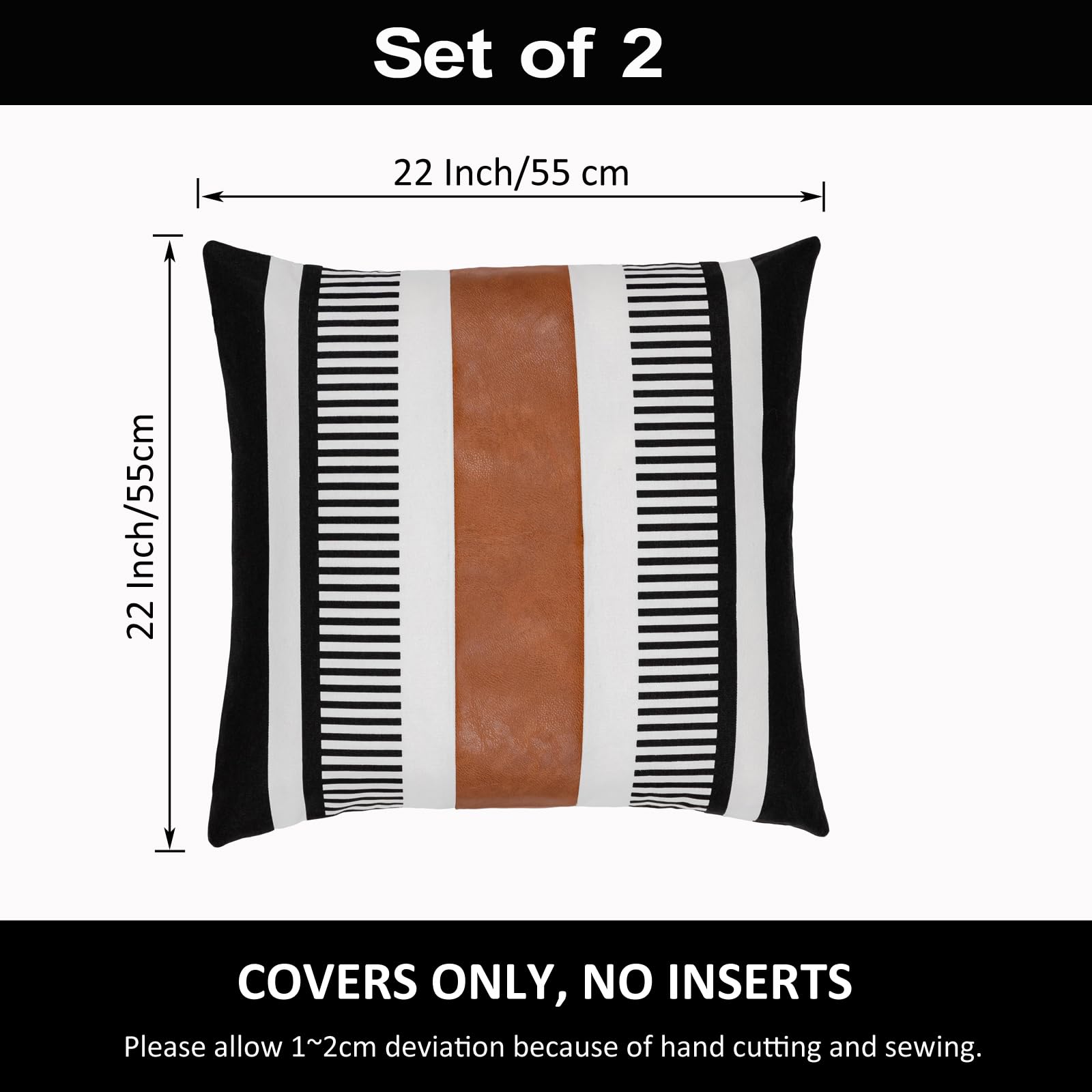 Set di 2 federe decorative per cuscino, federe per divano, da esterno, decorazione per camera da letto, divano, sedia, letto, giardino 45x45CM | Leroy Merlin