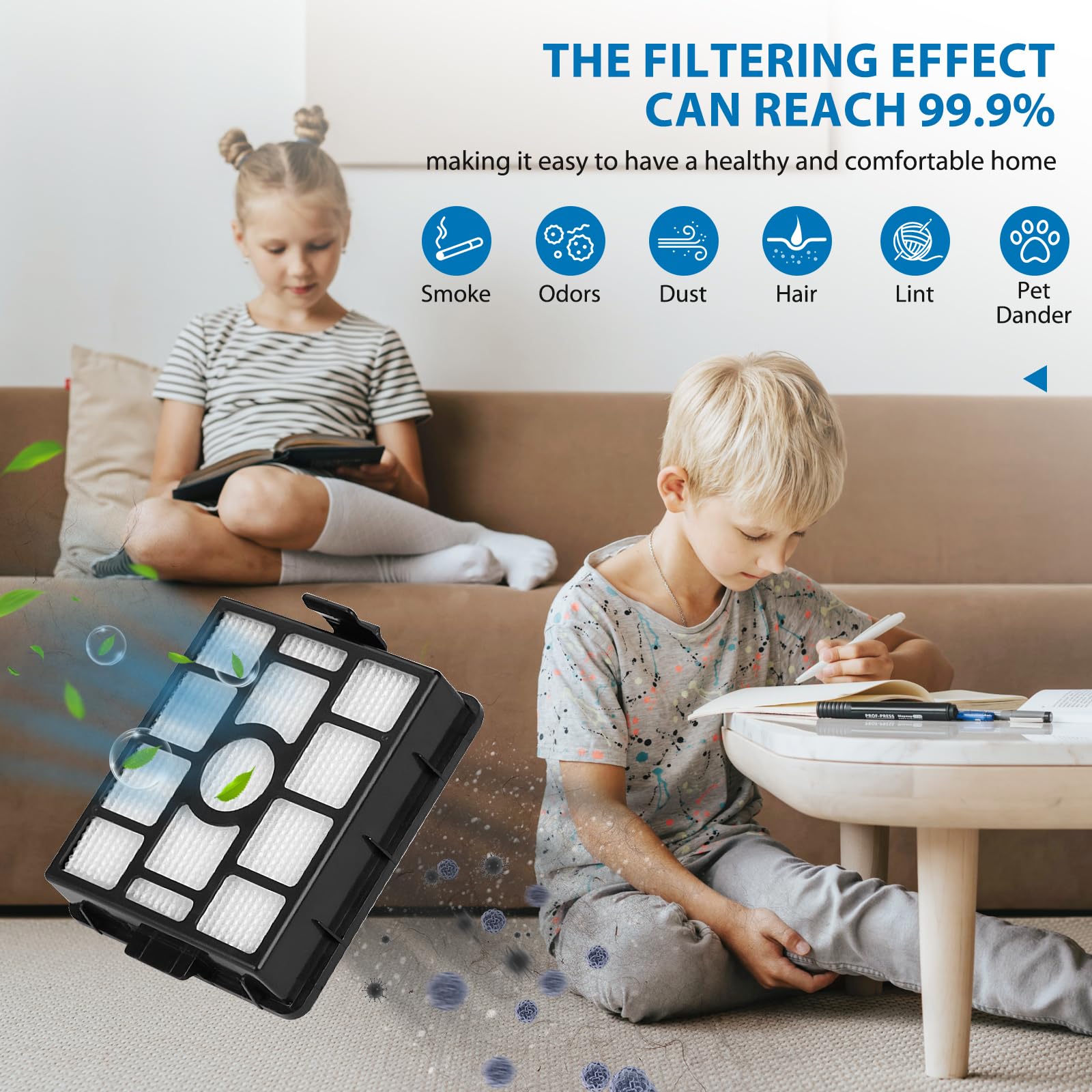 Repuesto para Shark IP3251, IP3251C, IP3253, paquete de 2 filtros HEPA de base de vaciado automático + 4 unidades de montaje de filtro premotor y 2 filtros postmotor de vacío de mano + 4 filtros