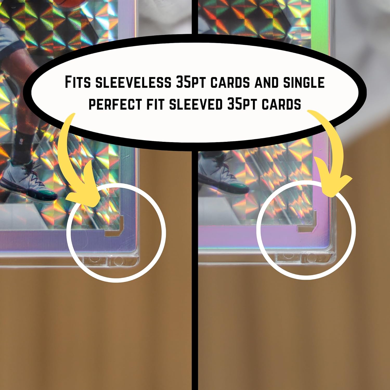 10CT Magnetic Card Holders - 35pt One Touch Card Holder | U-V Protection Hard Plastic Case for Trading Cards | Baseball Card Holders - Glossy, HD Clear, Diamond Egde - Gold Magnet - 10 MULTICOLORS