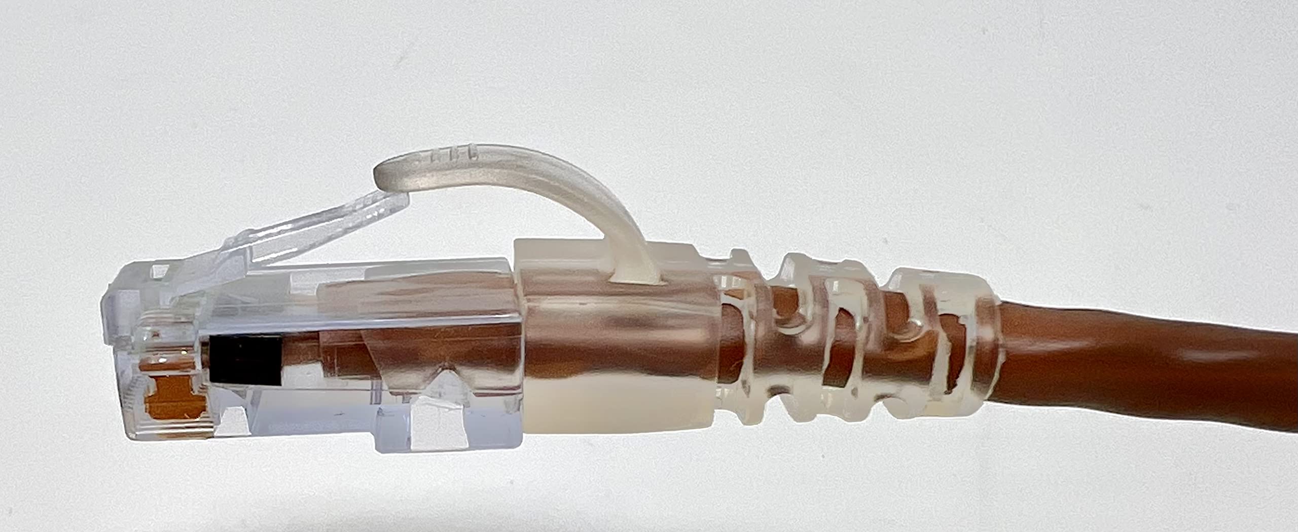 RiteAV - Cavo patch RJ45 di rete Ethernet Cat6 marrone da 100 FT (rame puro) (connettori e stivali installati)