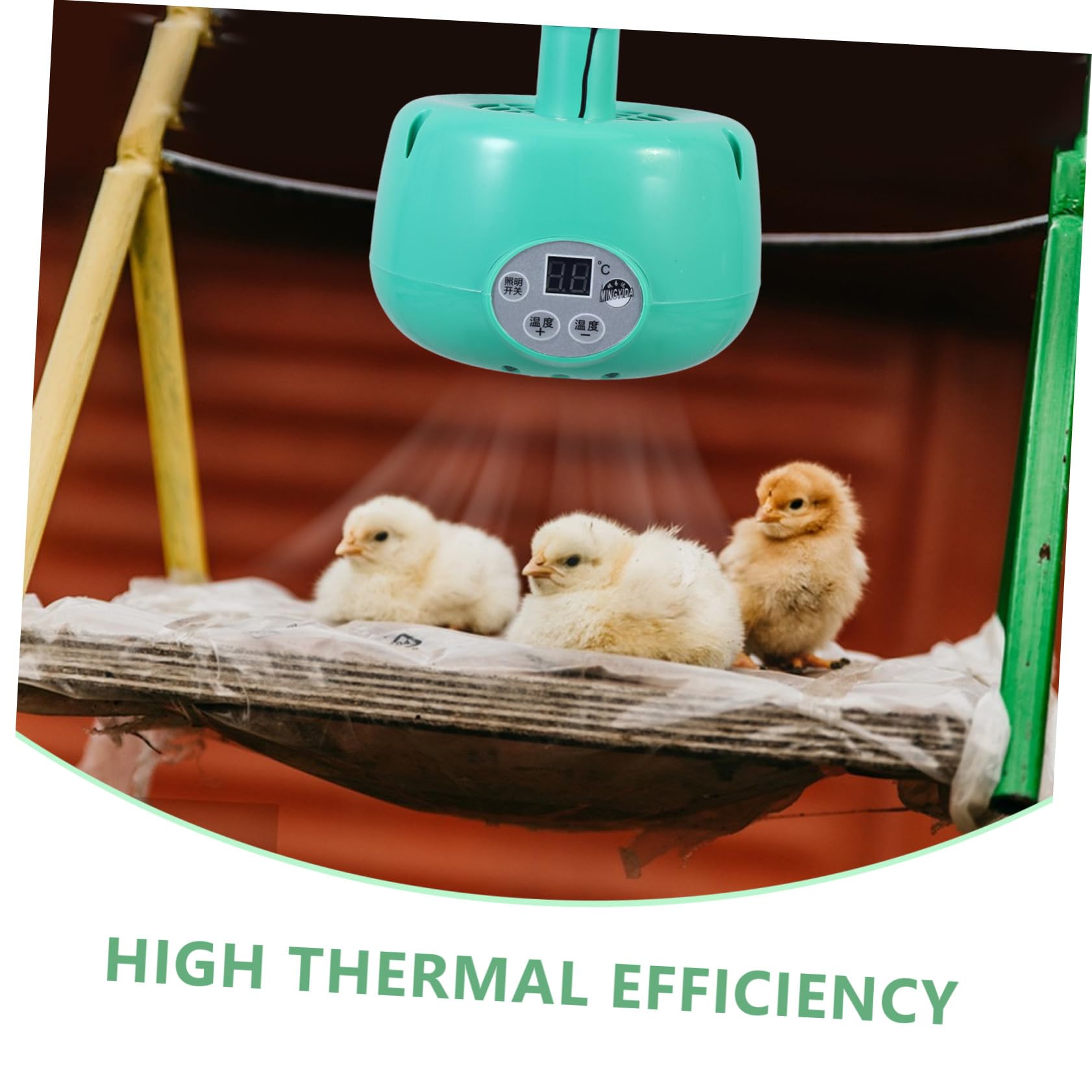 ORFOFE Lámpara Calefactora Ajustable Para Cría De Pollitos Con Emisor De Calor Seguro De Plástico Verde Luz Cálida Para Mascotas Reptiles y Aves Temperatura Regulable Para Gallineros y in