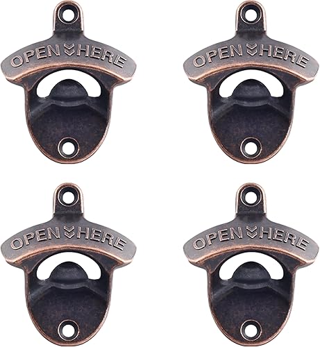 Miniatura 36 de abridor de botellas de cerveza de bronce antiguo, montaje en pared, estilo antiguo, abridor de tapas de botellas, montado en poste, acero inoxidable