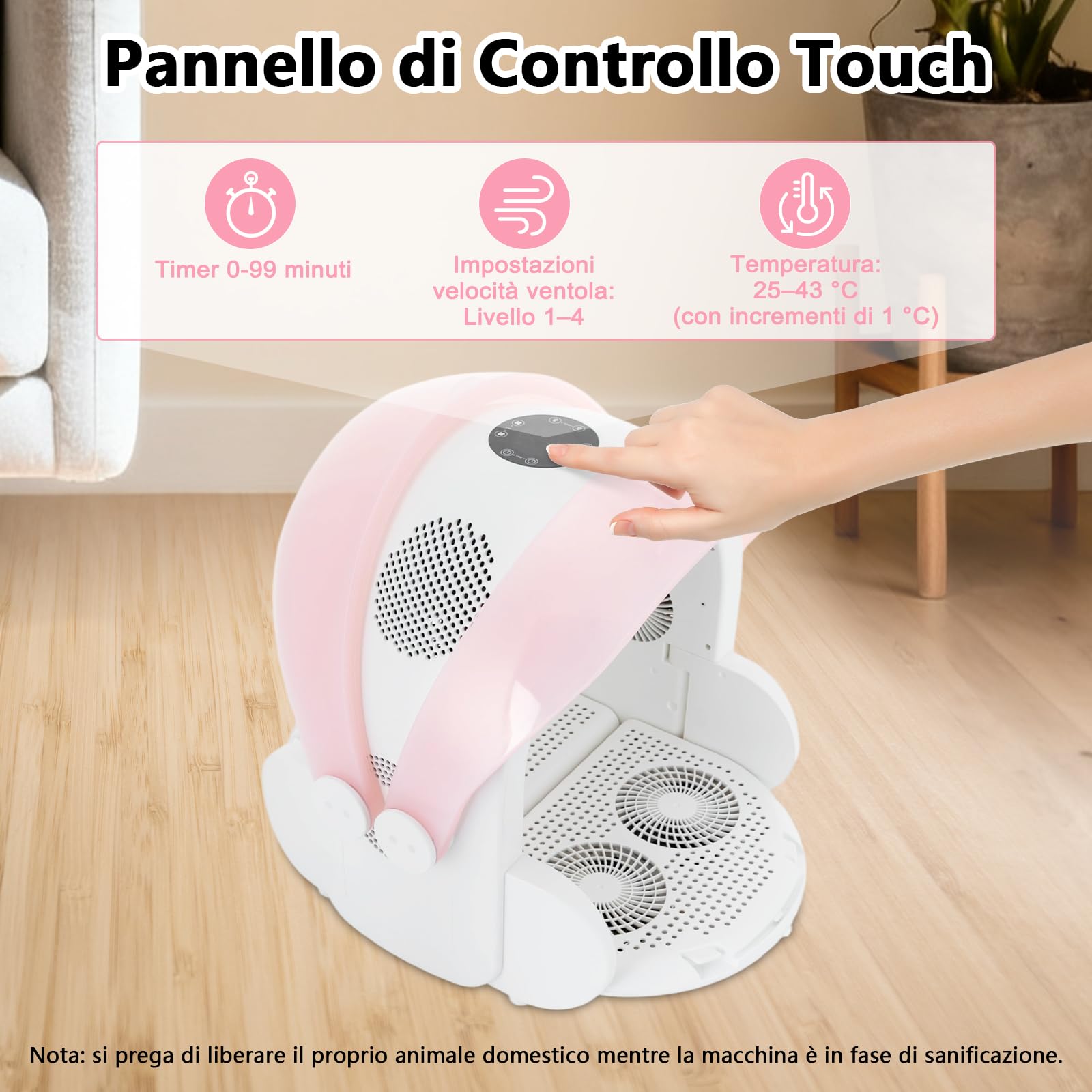 Secchiello automatico per animali domestici, silenzioso, per animali domestici, 600 W, flusso d'aria a 360°, pieghevole, asciugacapelli, asciugacapelli, asciugacapelli, asciugacapelli
