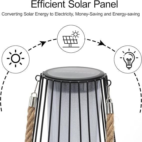 pearlstar Large Solar Lanterns Outdoor Waterproof-Heavy Duty Metal Hanging Lights Solar Table Lamp for Outside Patio Yard Garden Porch Tabletop Decor