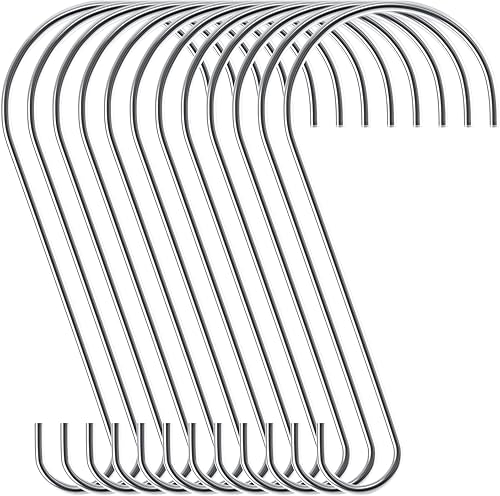Miniatura 11 de Ripeng 12 ganchos grandes en forma de S de 12 pulgadas, resistentes a prueba de óxido, gancho de acero inoxidable para ramas de árbol de jardín,