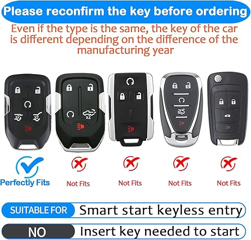 Miniatura 9 de Tukellen Cubierta plateada de 5 botones para Chevy Silverado Suburban Tahoe GMC Acadia Sierra Terrain Yukon SUV, camioneta (TPU)