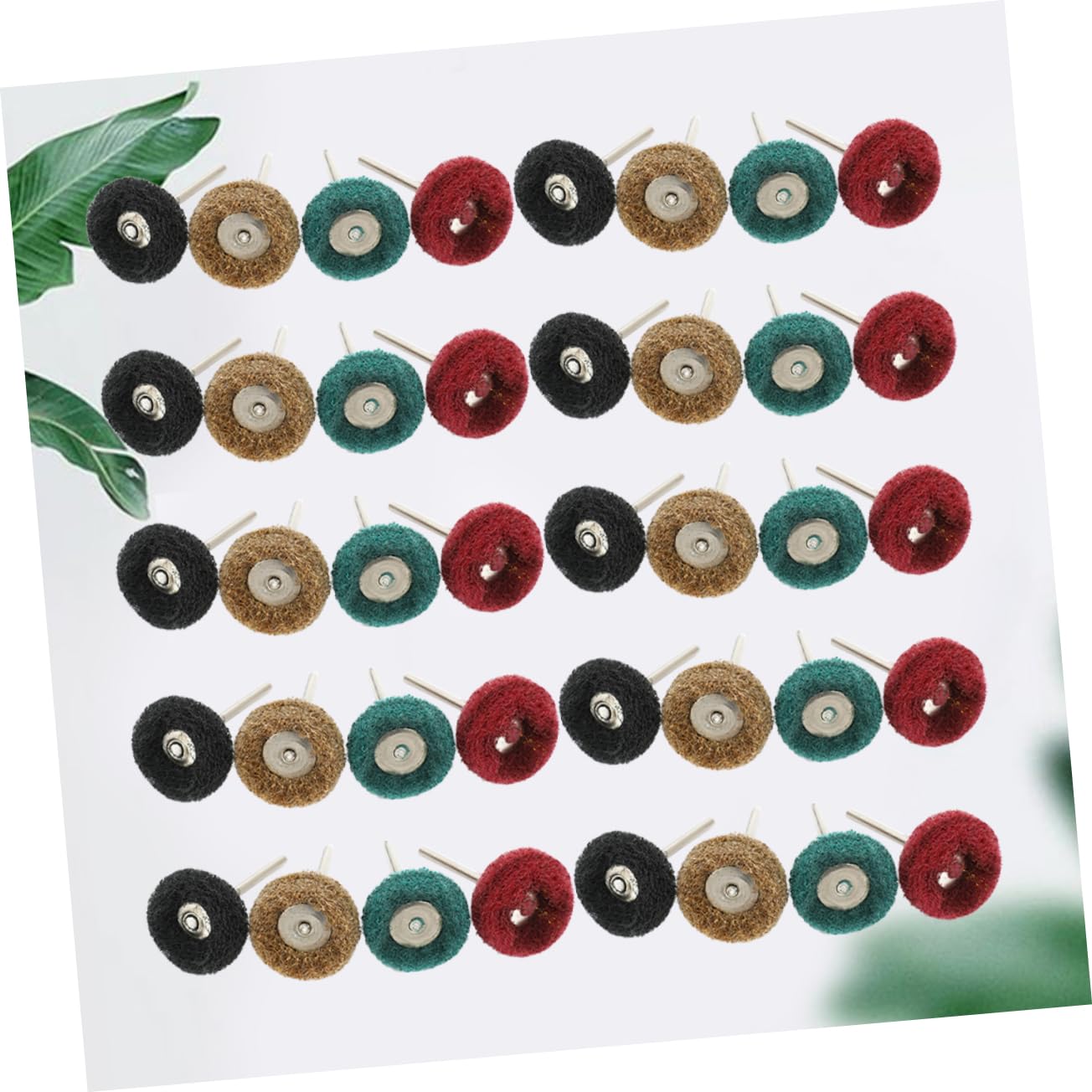 Gadpiparty 80pcs Nylon Polishing Wheel Rotary Tools Red Yellow Green Black Buffing Wheels for Jewelry and Non Finishing Efficient Deburring and Polishing