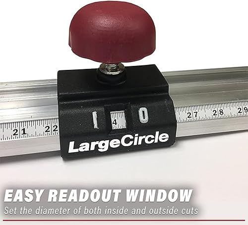 Miniatura 4 de Milescraft Kit de guía circular 1219, plantilla de cortador de círculo para cortarenrutar círculos pequeños y grandes de 1.5 pulgadas hasta 52