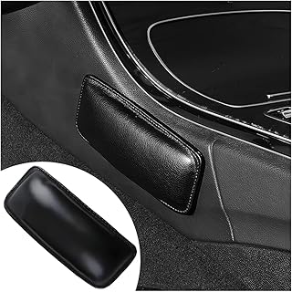 JNNJ Pack of 2 Self-Adhesive Car Door Armrest Cushion, Car Knee Cushion, Leather, Knee Pad, Car Console, PU Leather Knee Pad, Car Side Soft Padding, Leather Knee Pad, Cars Armrest Cushion (Black)