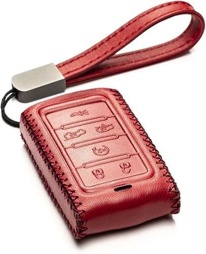 Vitodeco Funda de cuero genuino para llavero inteligente compatible con Jeep Wagoneer, Jeep Grand Wagoneer, Jeep Grand Cherokee 2022-2025 (6