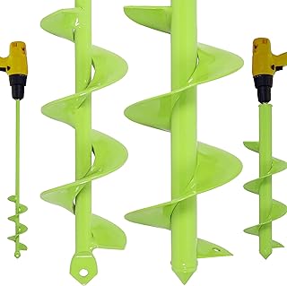 TCBWFY 2 Pack Garden Auger Drill Bit for Planting,3.5"x16" & 1.6"x16.5" Rapid Planter Bulb&Bedding Plant Auger,Earth Drill for 3/8" Hex Drive,Fence Post,Umbrella Hole Digger
