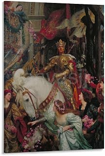 The Two Crowns Painter Frank Dicksee Aesthetic Poster Canvas Painting for Living Room Bedroom Decor 12x18inch(30x45cm) Frame-style