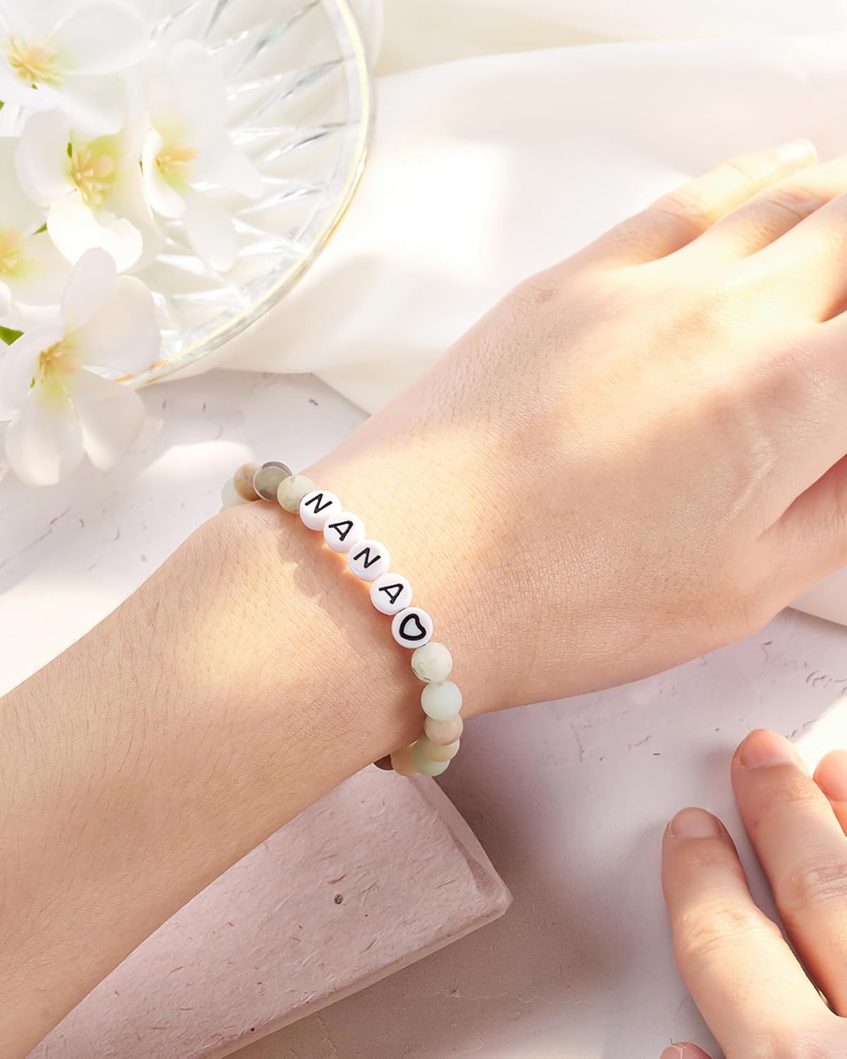 Shonyin Nana/Mimi/Gigi/Daddy Gifts,Natural Stone Bracelet Valentines Mother's Day Christmas Birthday Gifts for Women Men - Image 2