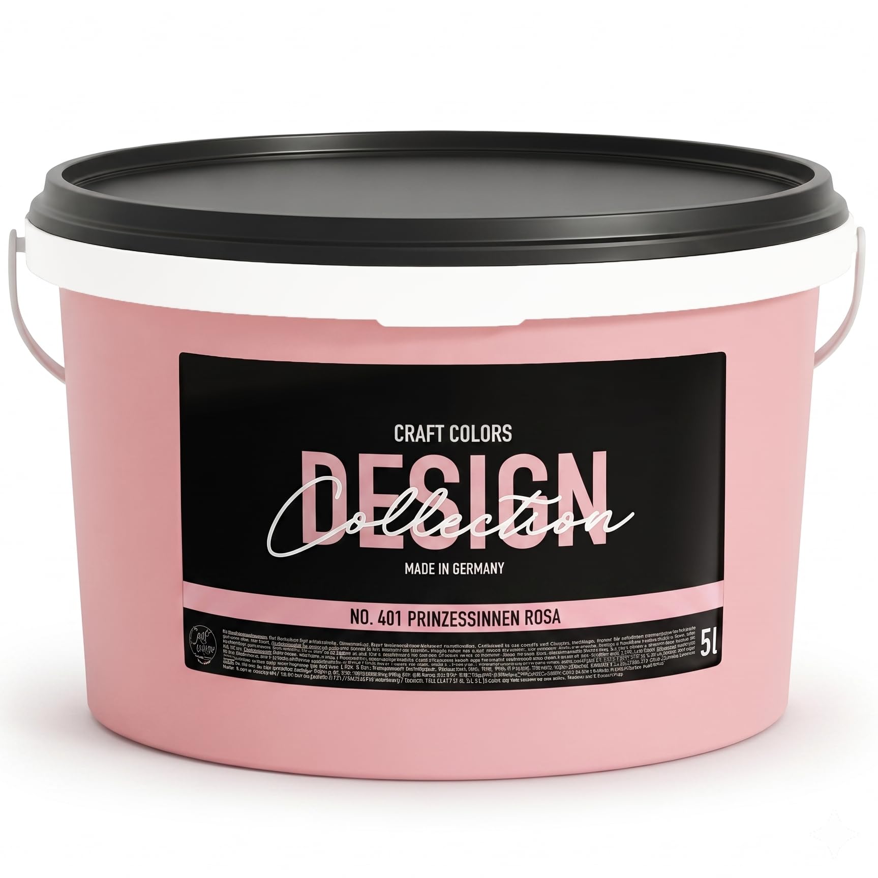 Craft Colors® hochwertige Wandfarbe edelmatt, Kreidefarbe made in Germany, DESIGN Collection No. 401 Prinzessinnenrosa/Babyrosa (2,5L)