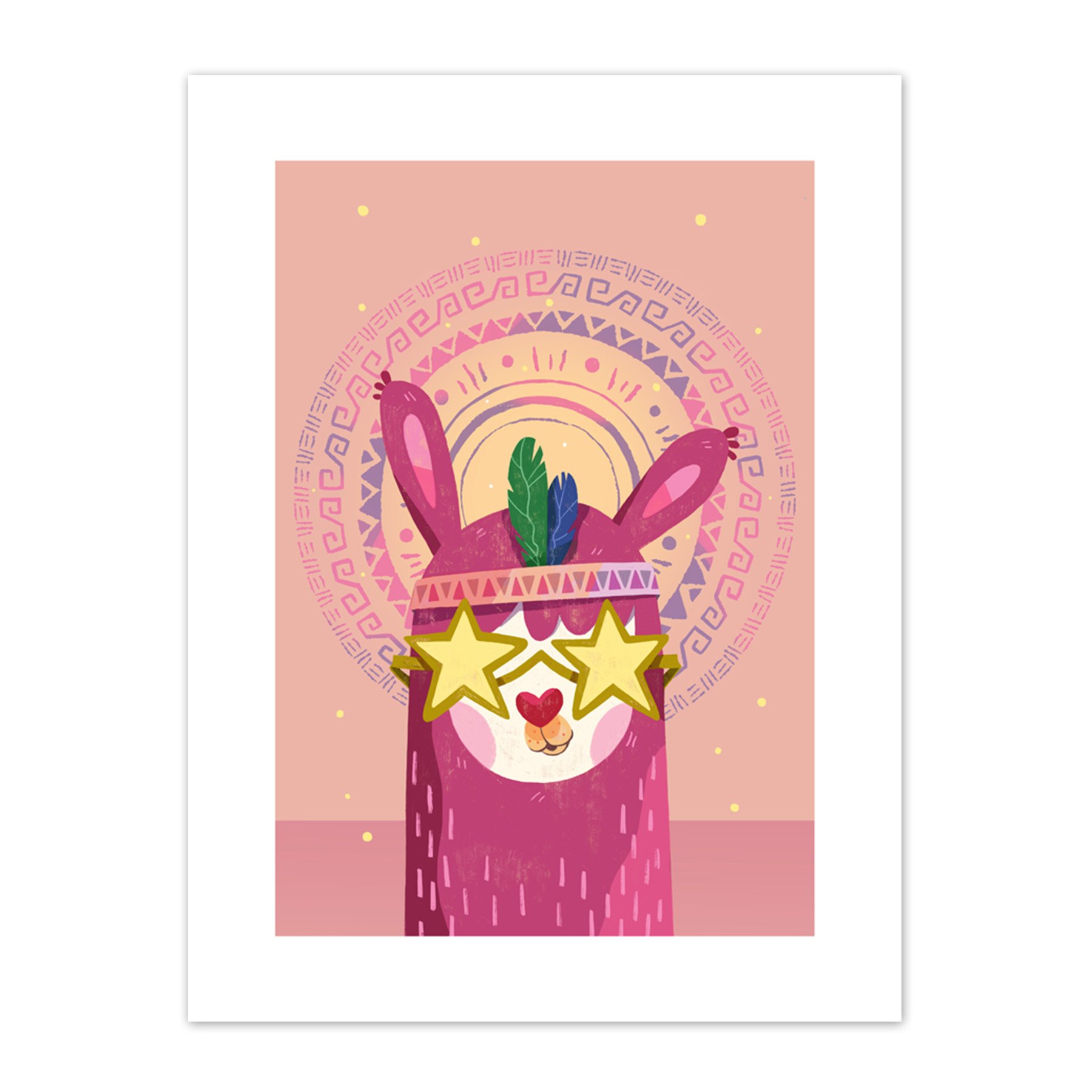 Wee Blue Coo Llama Pink Fashion Canvas Art Print
