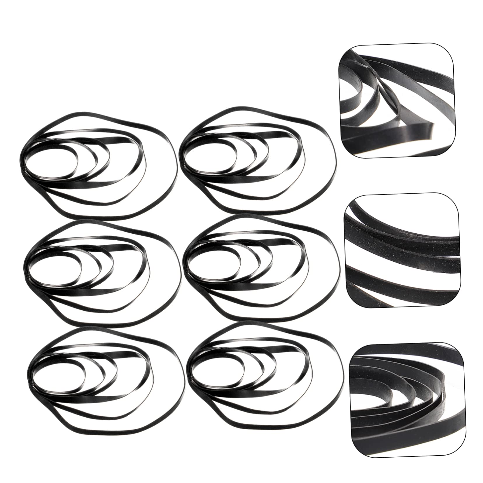 Happyyami Cinghie in Gomma Nere e Riduzione Rumore Kit 50 Pezzi Ripristino Velocità Giradischi per Registratore di Cassette per Lettore Cassette Audio