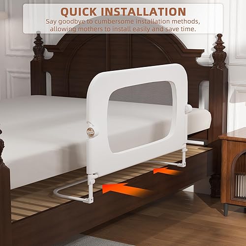 Miniatura 5 de FigTime Baranda de cama para niños pequeños, protector de baranda de cama de bebé para niños, barandas de cama para niños pequeños con ajuste de
